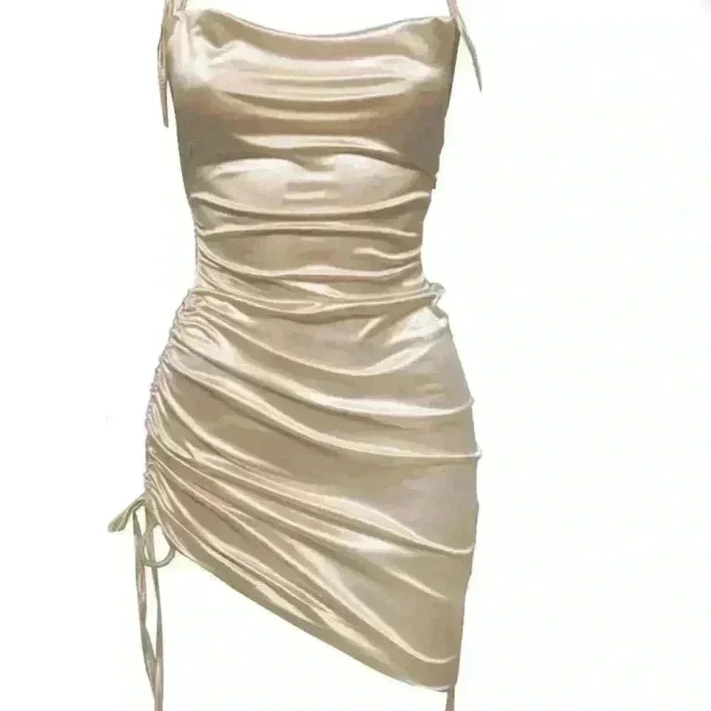 NWT LEAU Cabo Dress Champagne Medium - Picture 2 of 5